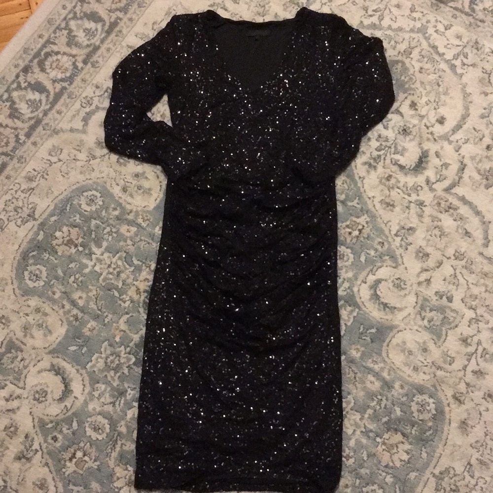 Eva Alexander Black sequined Maternity dress
